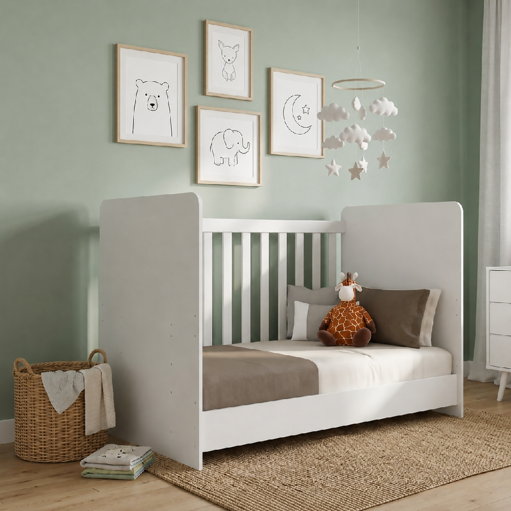 Cuna Para Bebé Convertible Blanca En Cama Infantil Con colchón