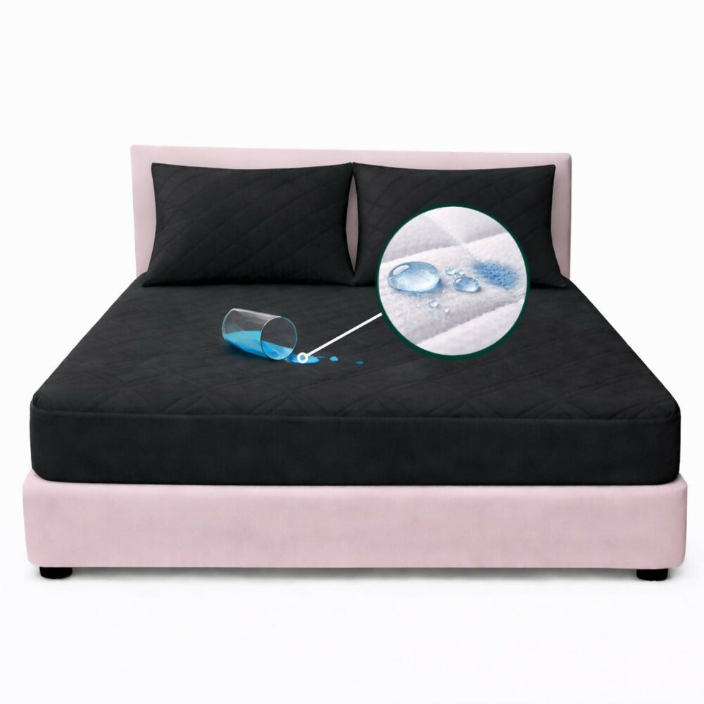 Combo protector colchon doble antifluido negro 140x190cm