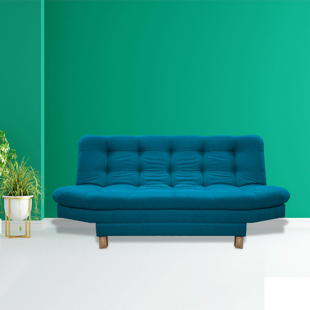 Sofacama Widmer 3 Posiciones Turquesa + Cojines Decorativos