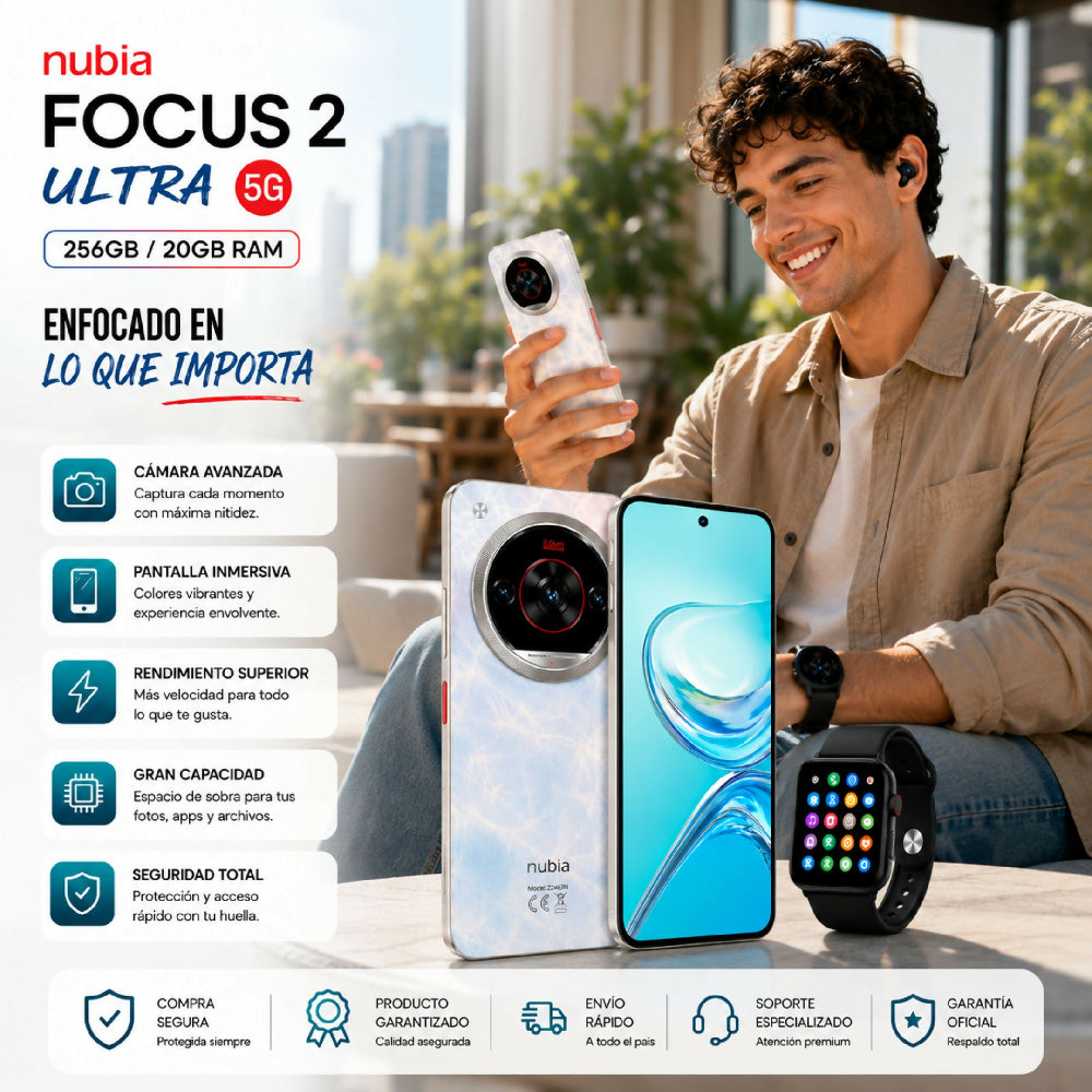 Teléfono Nubia Focus 2 Ultra 5G 256gb Blanco + Kit Regalo Reloj Y Audífonos