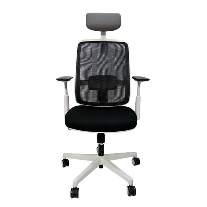 Silla de Oficina Ergonómica Nova Gris Con Cabecero Regulable