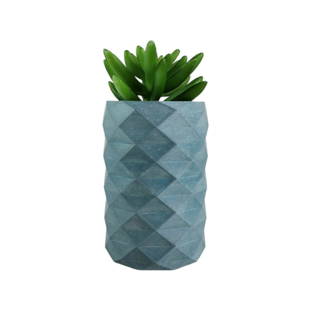 florero jarrón en cemento frida color azul petroleo de concreto tienda online de materas y decoración_01