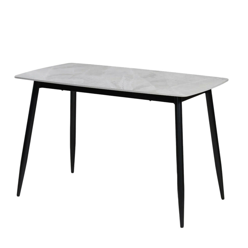 Juego de Comedor 4 Puestos Mesa en Piedra Sinterizada Gris Acilius