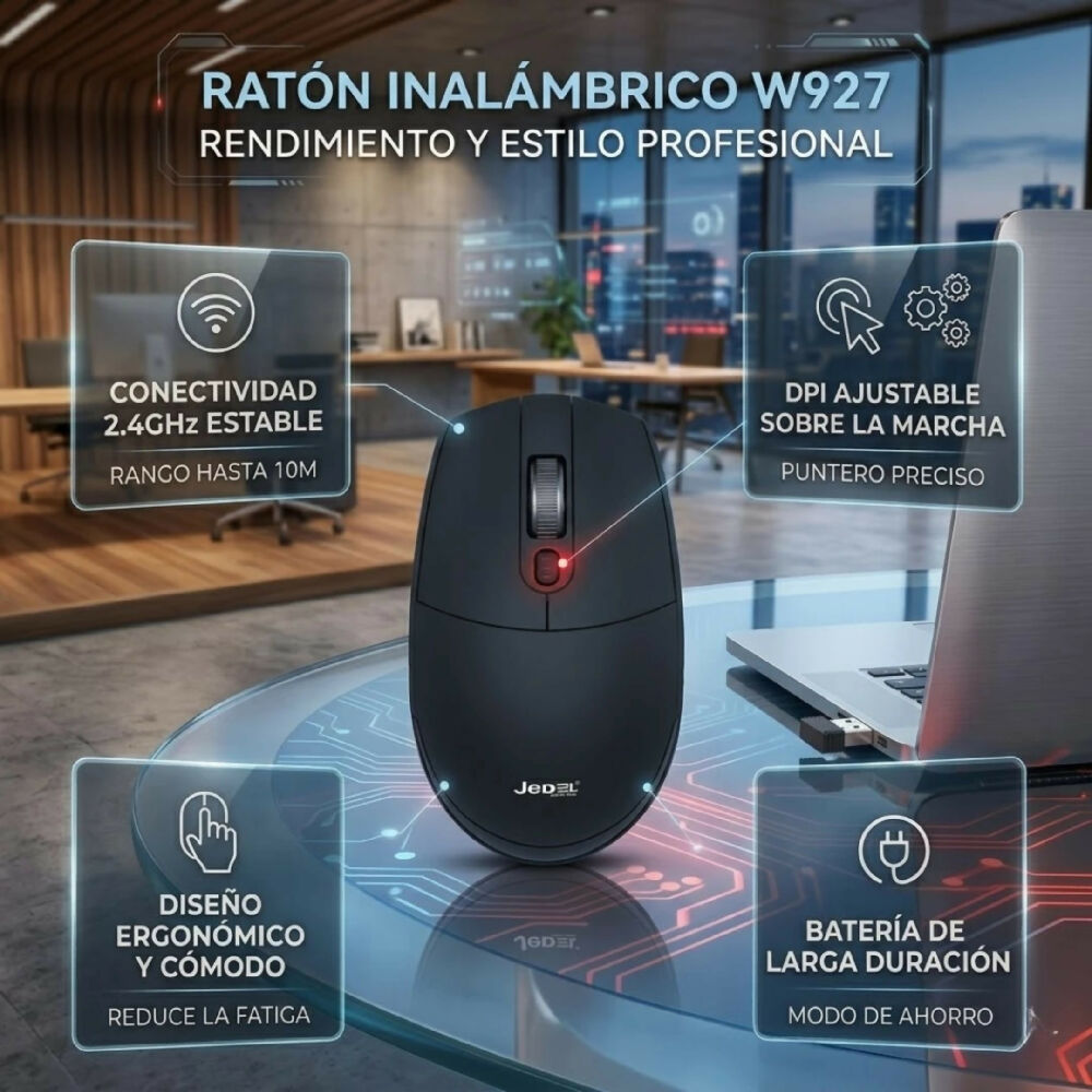 Mouse Inalámbrico Jedel W927 De 2.4GHz Con Conexión USB