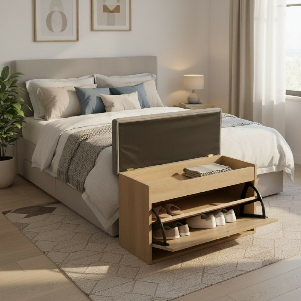 Organizador Zapatero Abatible - Baúl 47x80x30cm Gris Beige