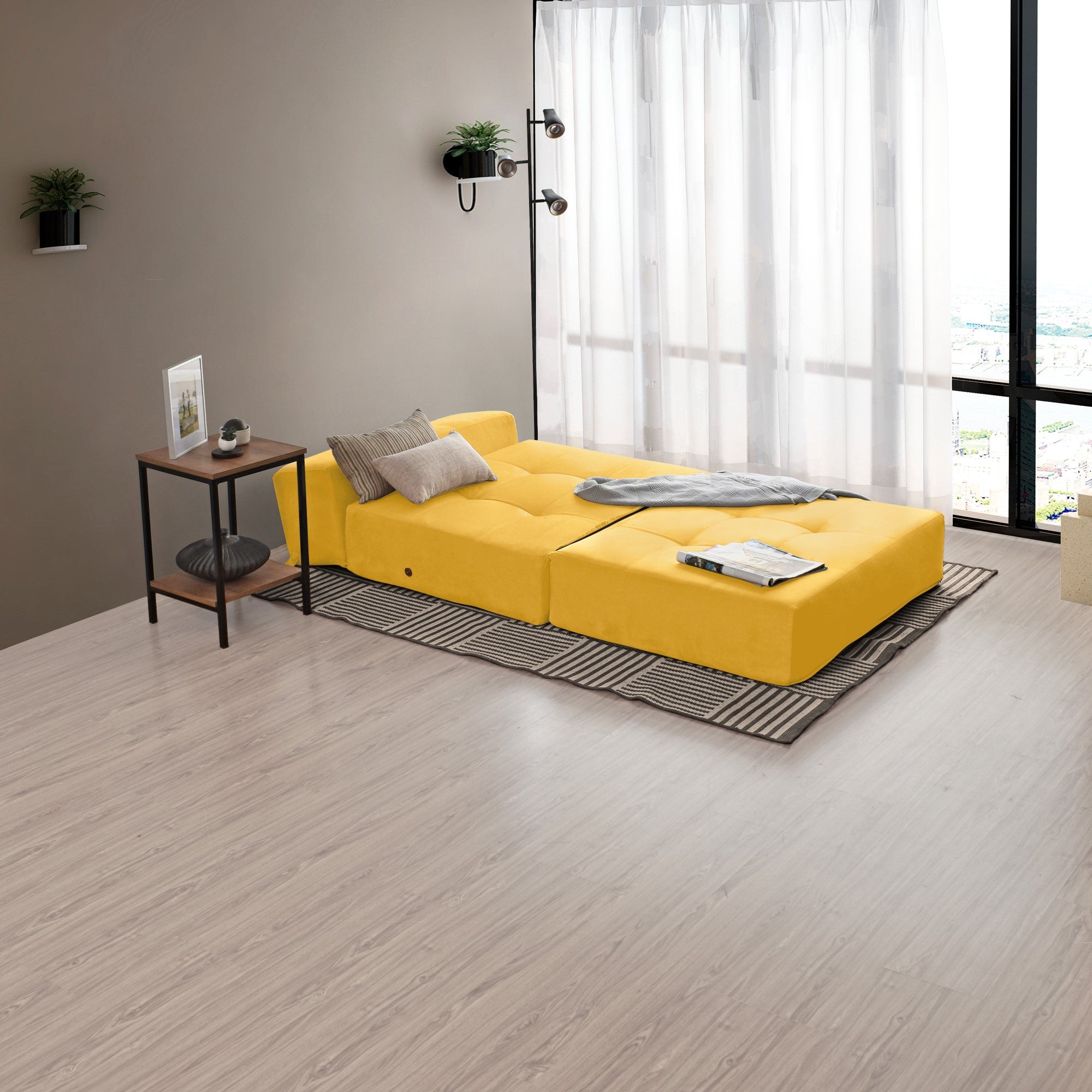 Sofa Cama Bosnia 102x81x78 Tela Mostaza