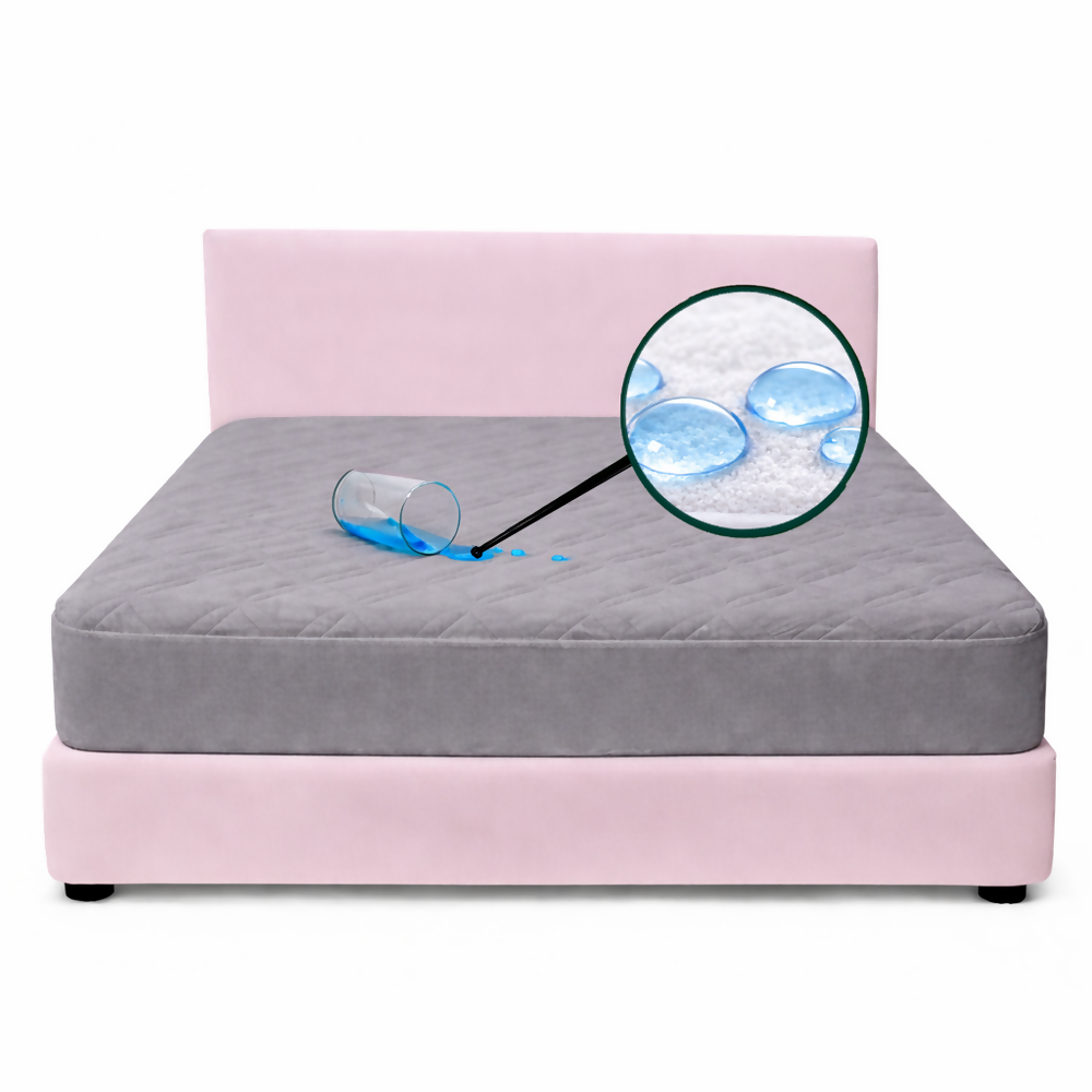 Protector colchon semidoble antifluido gris 120x190cm