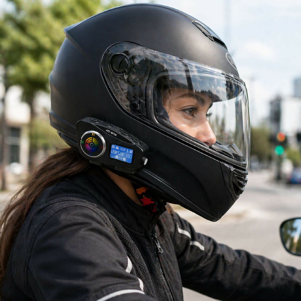 Intercomunicador OCZU MTW-254 Para Casco Bluetooth Con Pantalla, Radio FM Y Comunicación Moto A Moto