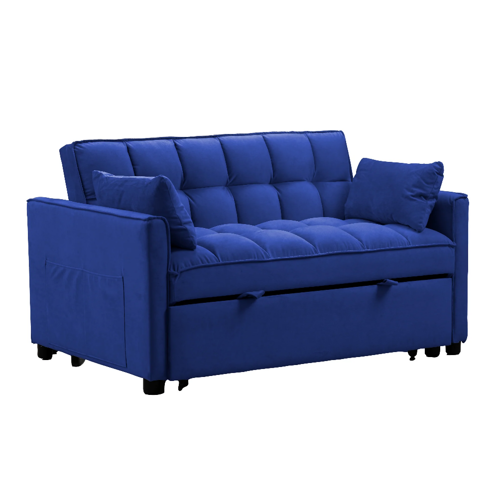 Sofá Cama 2 Puestos Azul Tela Aeidi