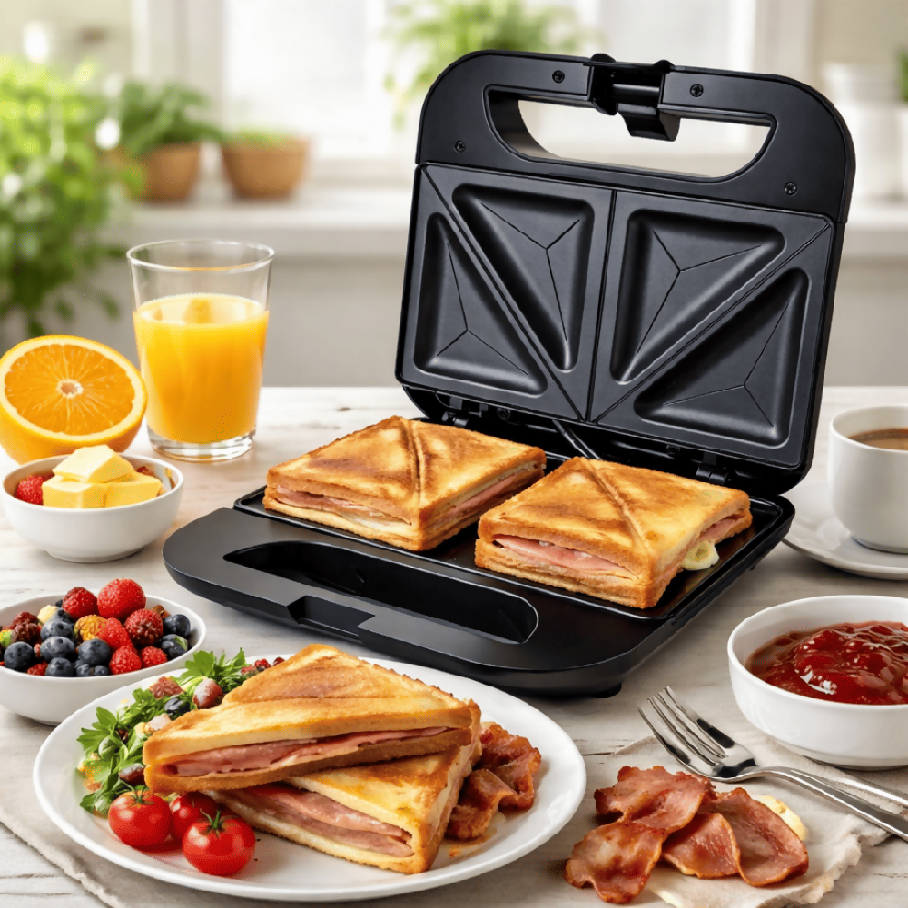 Sandwichera 4 Puestos Sokany Cocina Fácil Y Rápida Ideal Para Hogar
