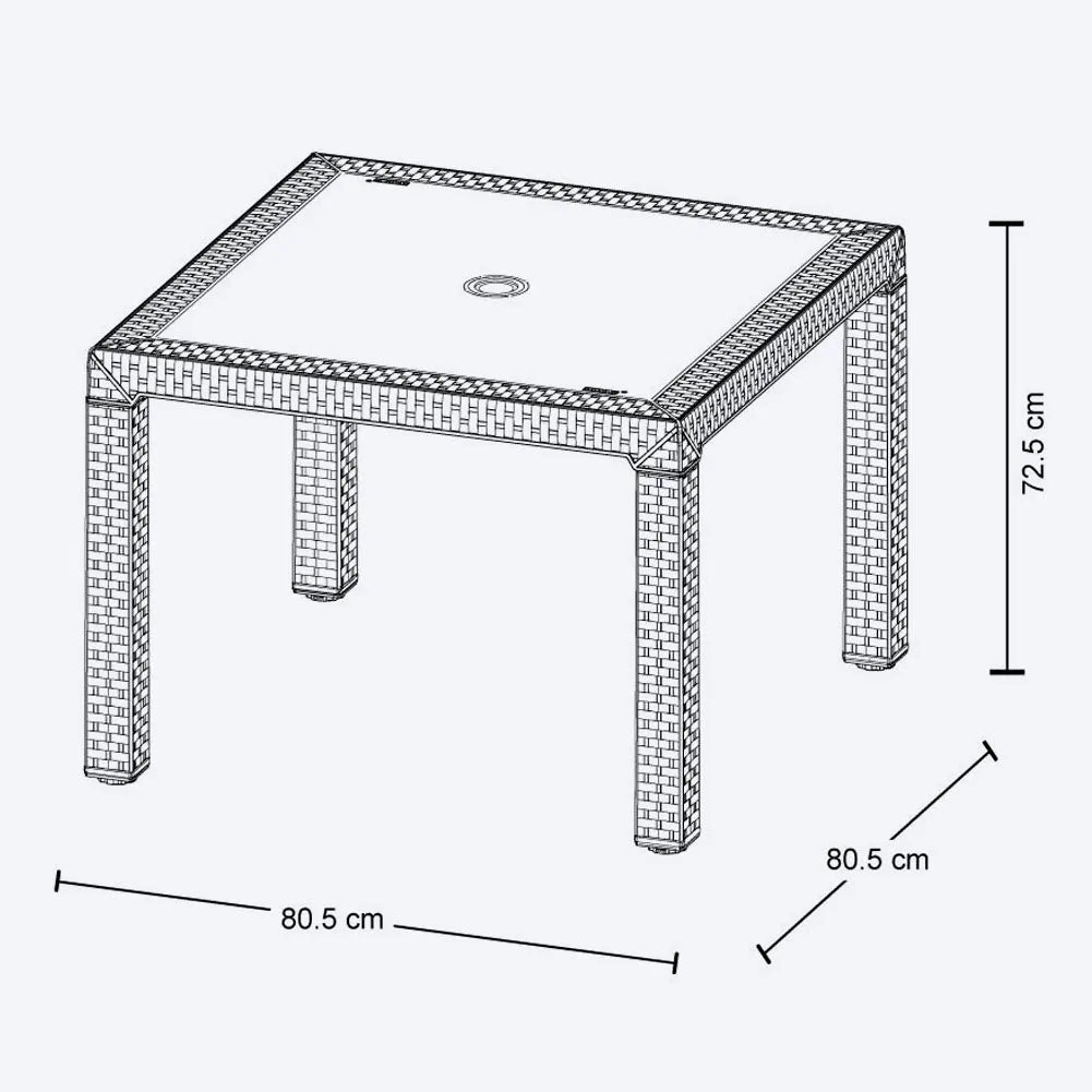 Combo Comedor Eterna (1 Mesa + 4 Sillas sin Brazos) Wengue