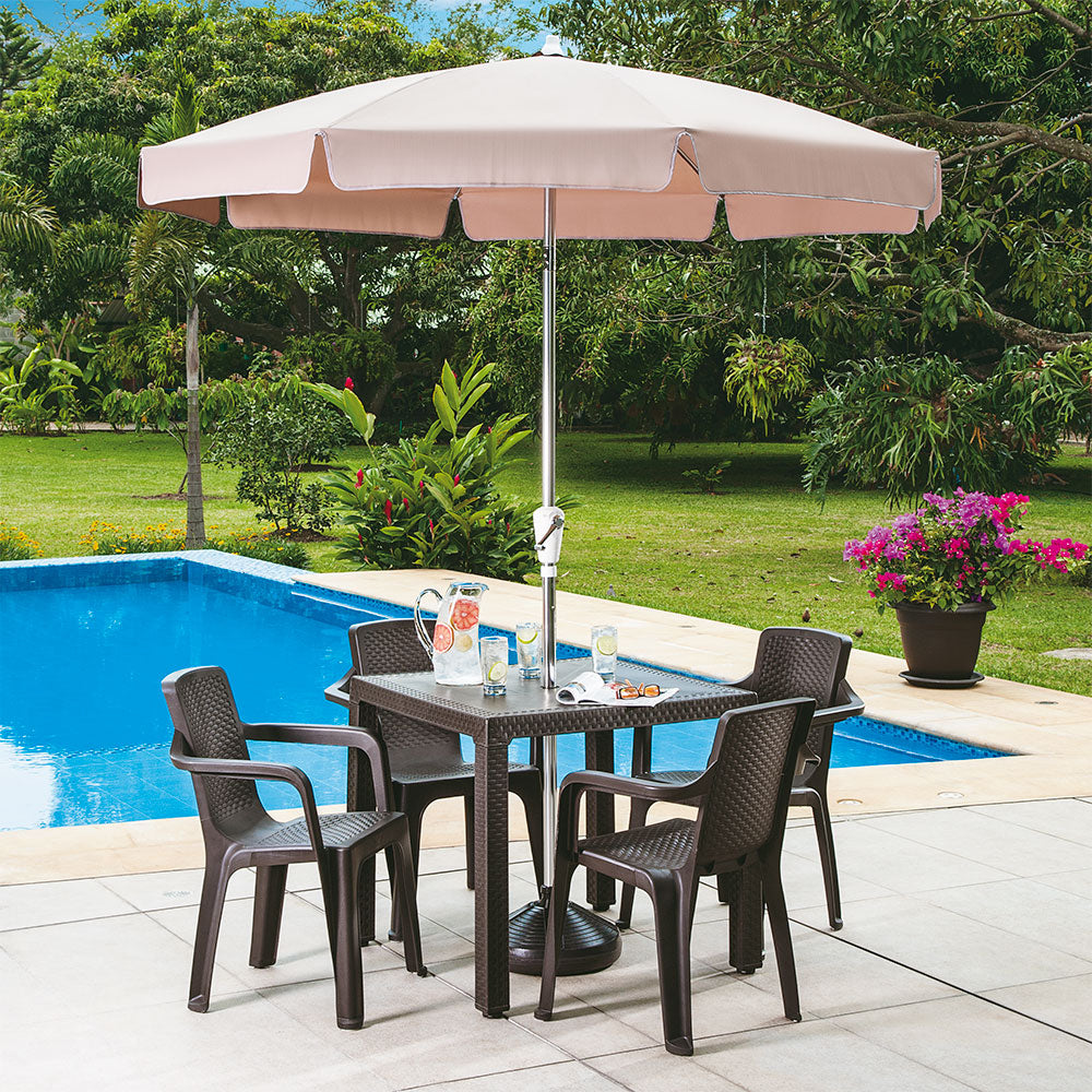 Combo Comedor Eterna (1 Mesa + 4 Sillas con Brazos) Wengue