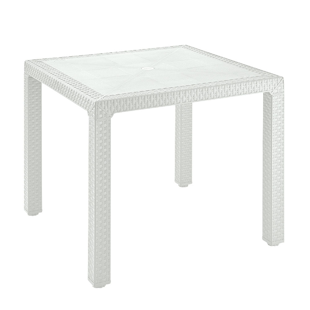 Combo Comedor Eterna (1 Mesa + 4 Sillas con Brazos) Blanco Arena