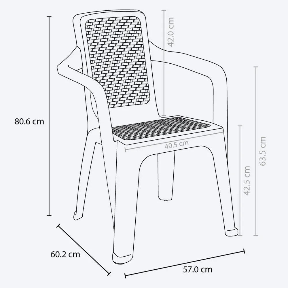 Silla Eterna con Brazos Pack x 6 und Blanco Arena