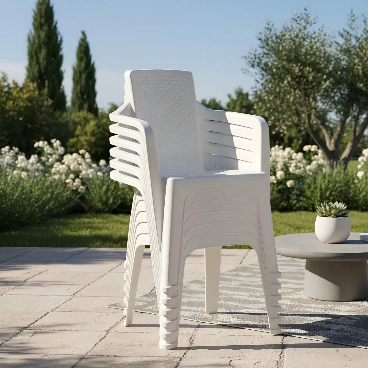 Silla Eterna con Brazos Pack x 6 und Blanco Arena