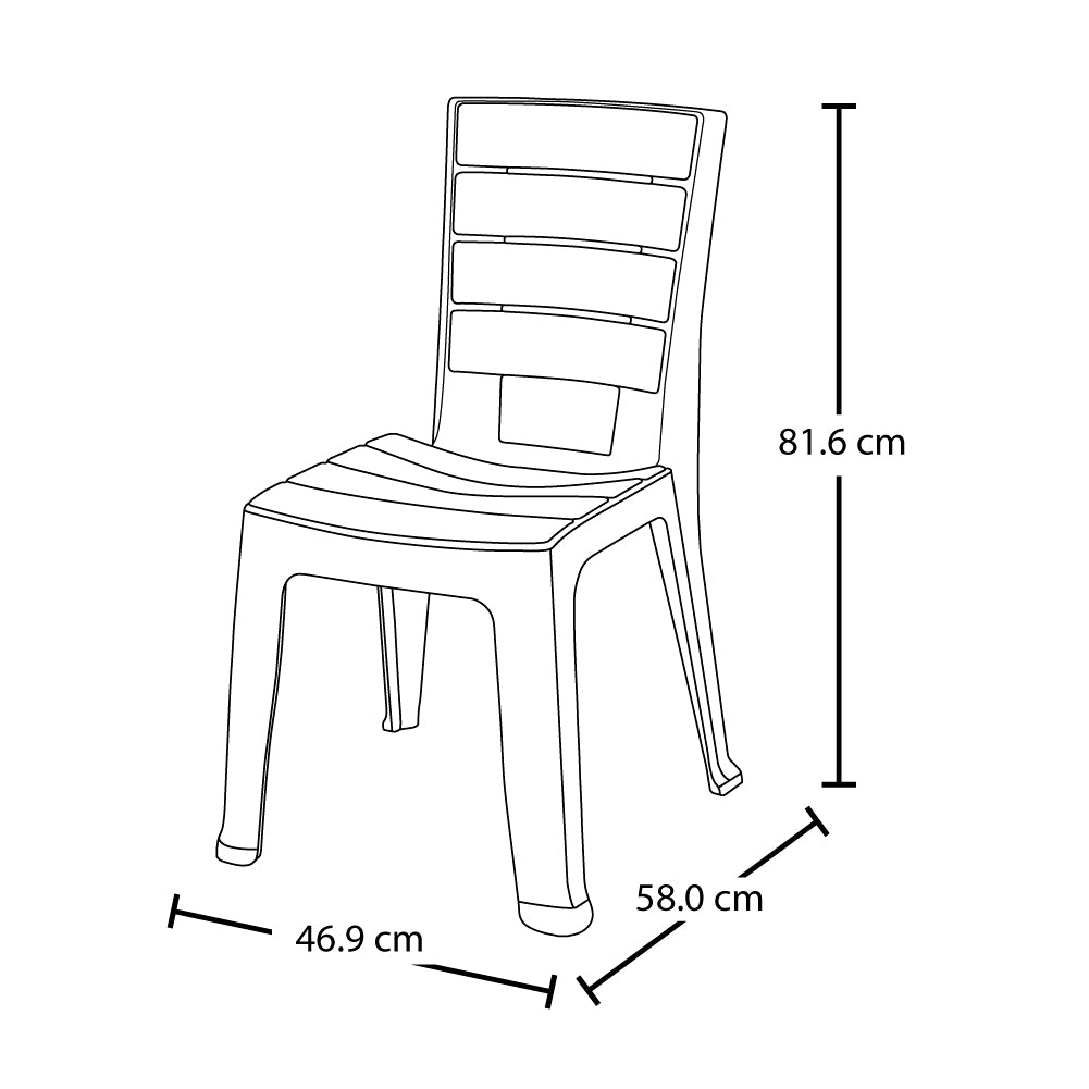 Combo Comedor Barú (1 Mesa + 4 Sillas Sin Brazos) Wengue