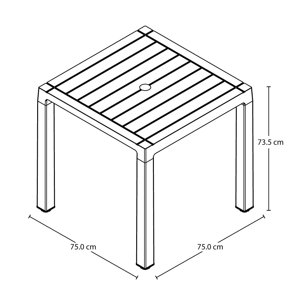 Combo Comedor Barú (1 Mesa + 4 Sillas Sin Brazos) Wengue