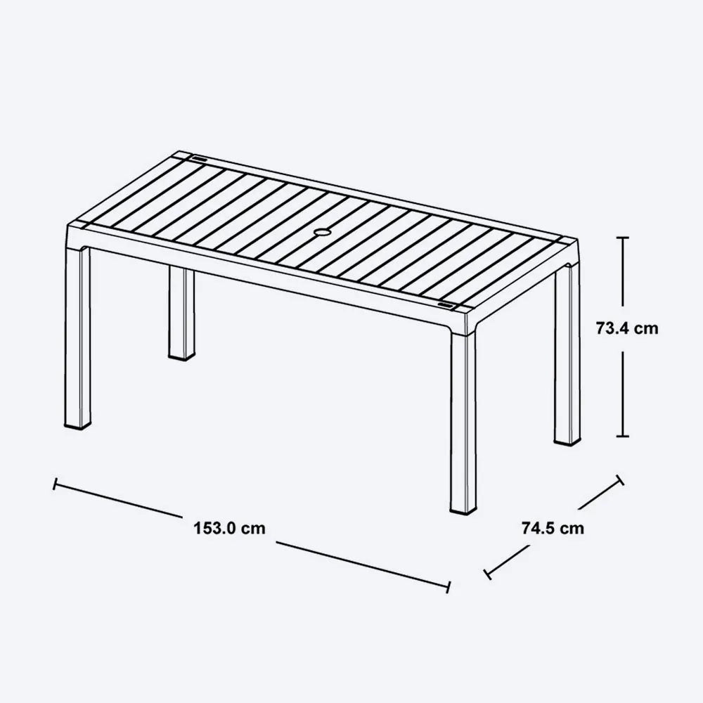 Combo Comedor Familiar Barú (1 Mesa + 6 Sillas sin Brazos) Mocca