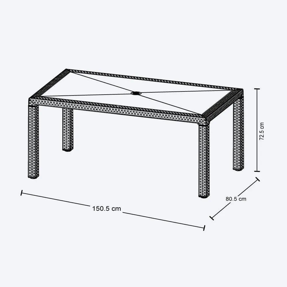 Combo Comedor Familiar Eterna (1 Mesa + 6 Sillas sin Brazos) Wengue