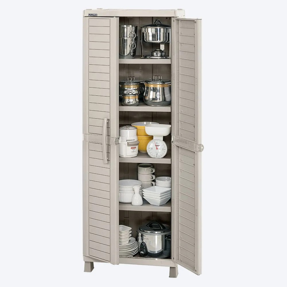 Combo Cocina Barú, 1 Armario Grande, 1 Estante de 5 Niveles 15 Pulgadas Gris