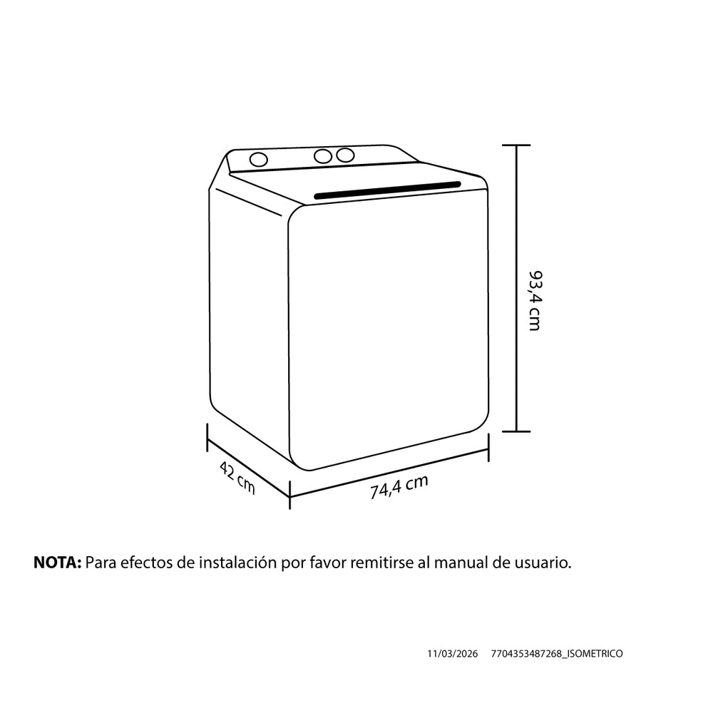 Lavadora Semiautomática 9 kg, Blanco