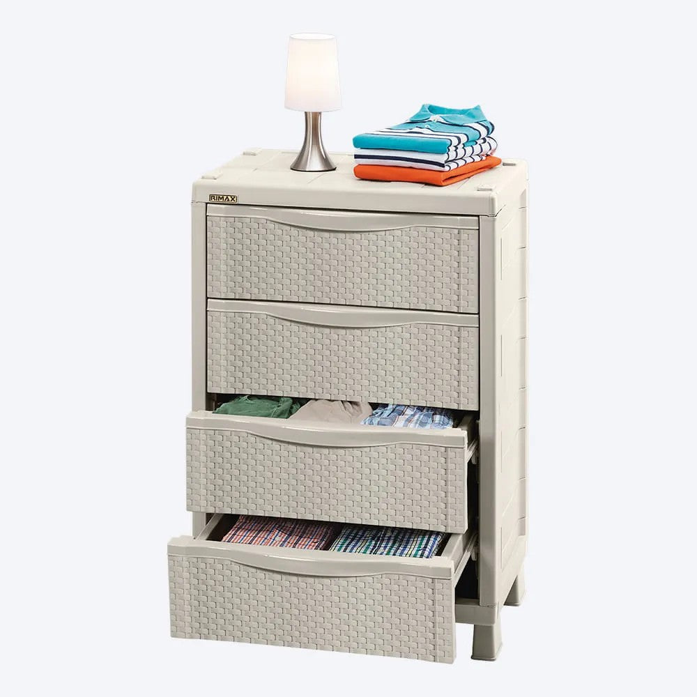 Combo Alcoba Rattan (Armario Ropa + Armario Cajonero) Taupe