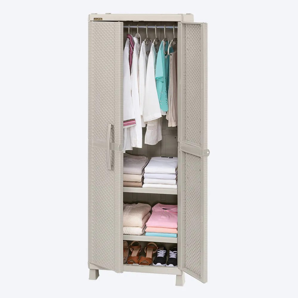 Combo Alcoba Rattan (Armario Ropa + Armario Cajonero) Taupe