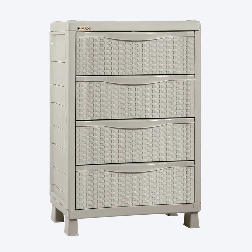 Combo Alcoba Rattan (Armario Ropa + Armario Cajonero) Taupe