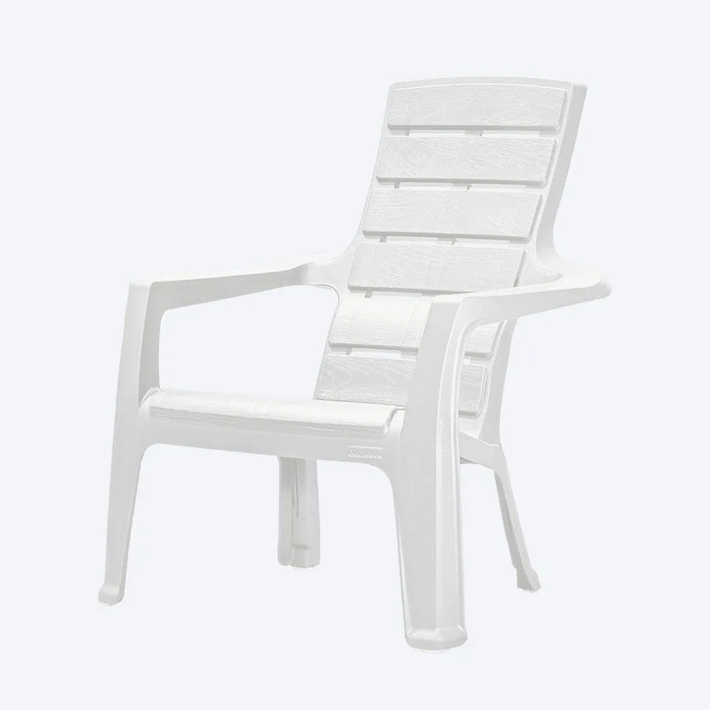 Combo Piscina (2 Camas Asoleadoras + 2 Sillas Playeras + 1 Mesa de Centro Rectangular) Blanco