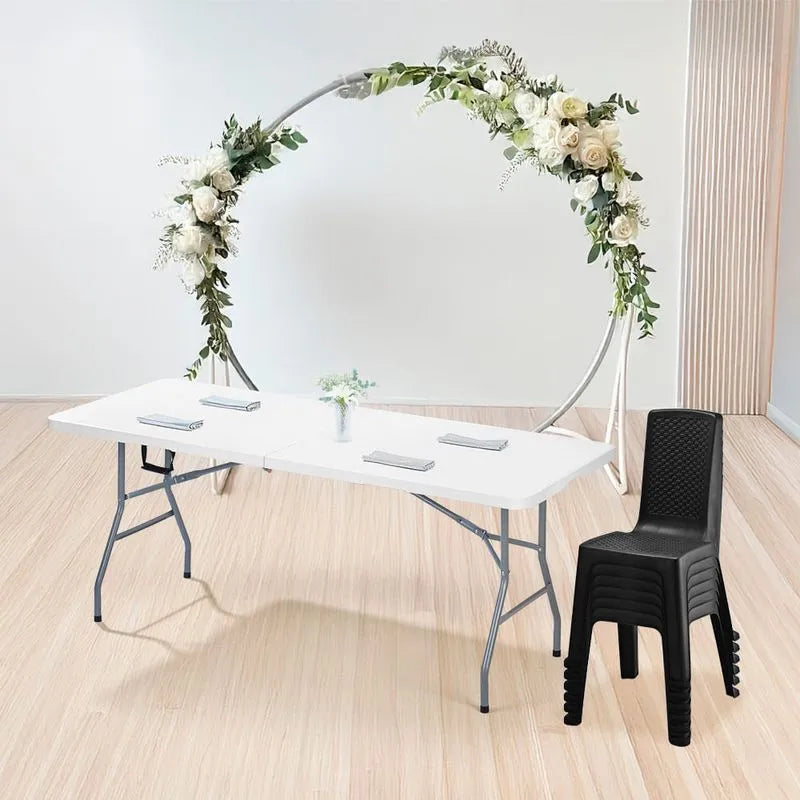 Combo Banquetero, 1 Mesa Banquetera, 6 Sillas Eterna sin Brazos Negro