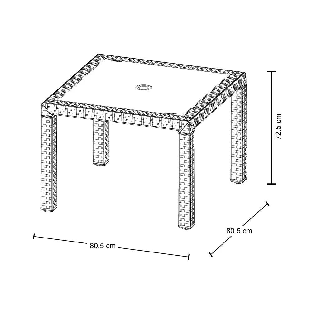 Combo Comedor Eterna (1 Mesa + 4 Sillas sin Brazos) Negro