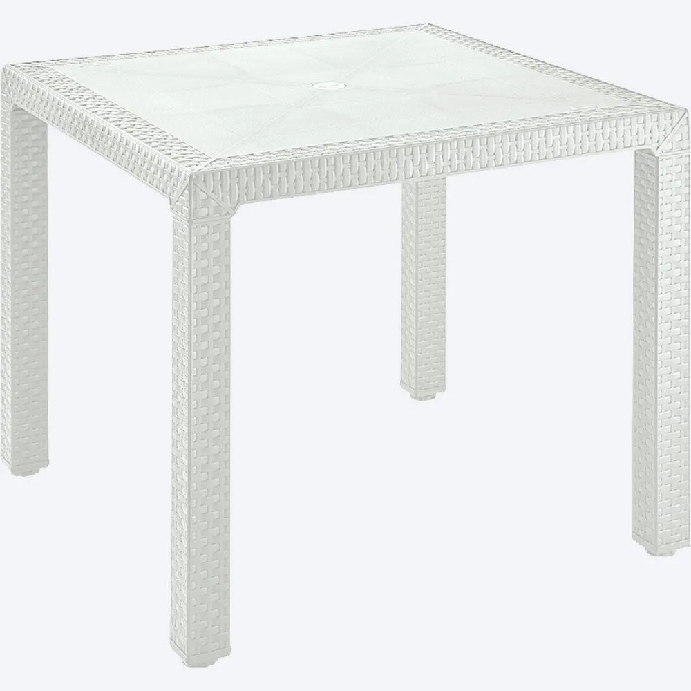 Combo Comedor Eterna (1 Mesa + 4 Sillas sin Brazos) Blanco Arena