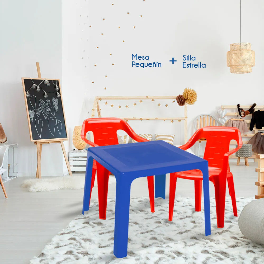 Combo Infantil (1 Mesa + 2 Sillas) Azul