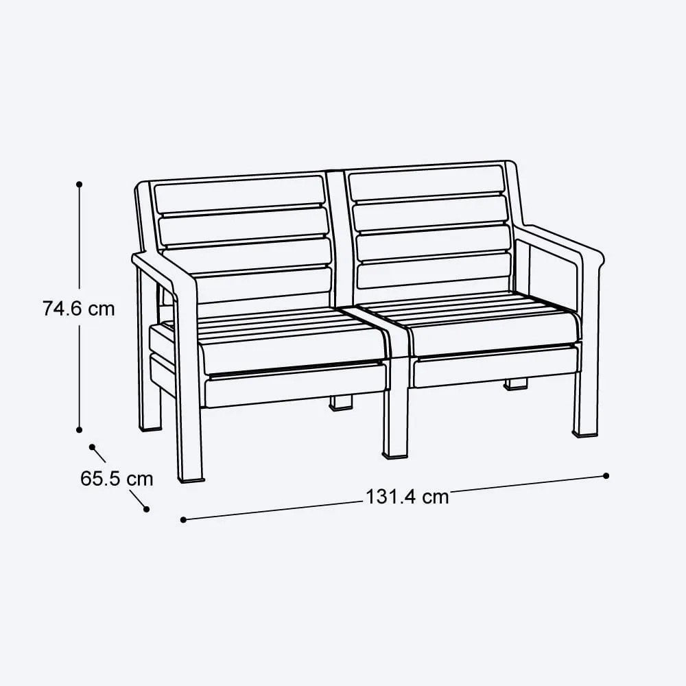 Combo Barú, 1 Sofá de 2 Puestos, 1 Mesa de Centro Gris