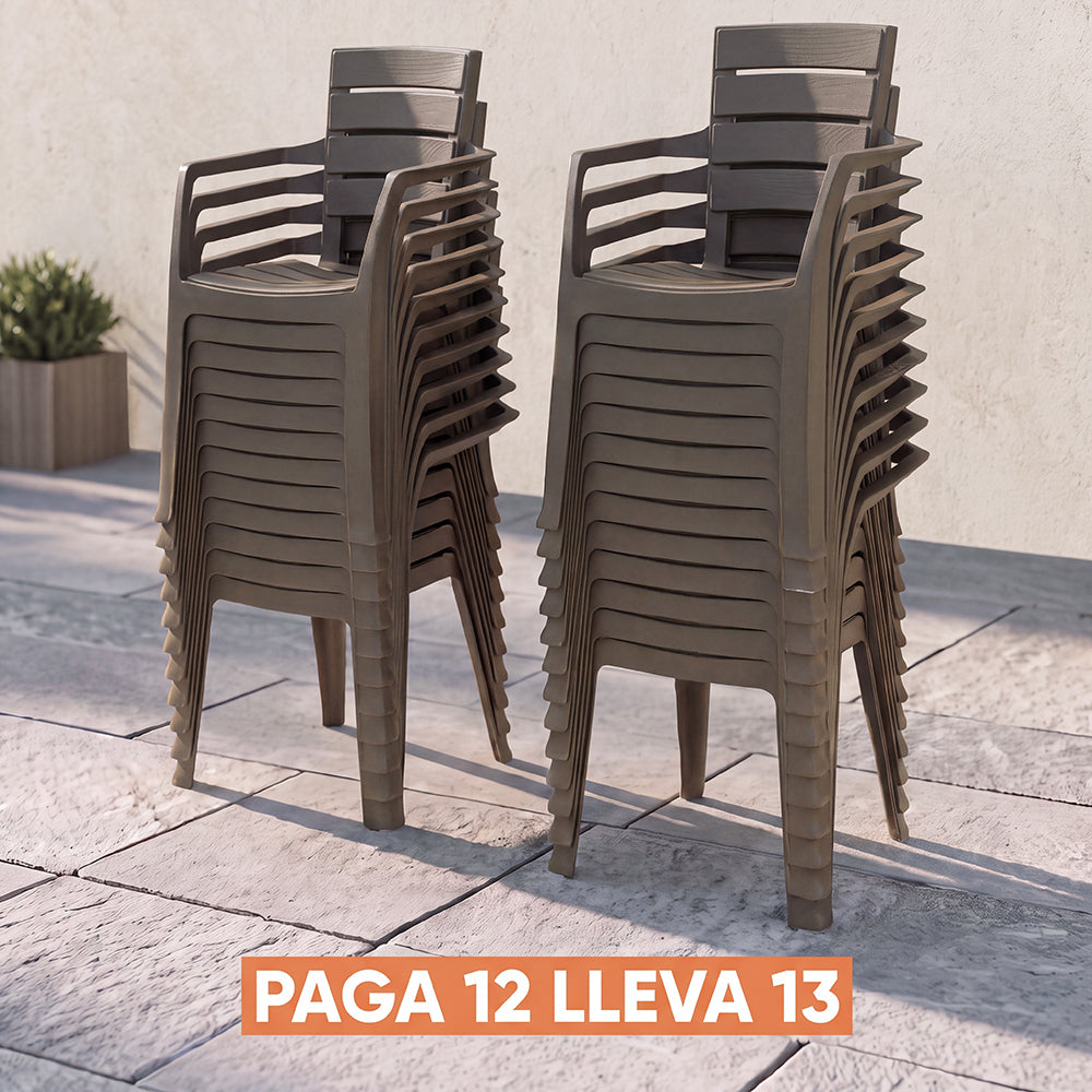 Silla Barú con Brazos Paga 12 Lleva 13 Mocca