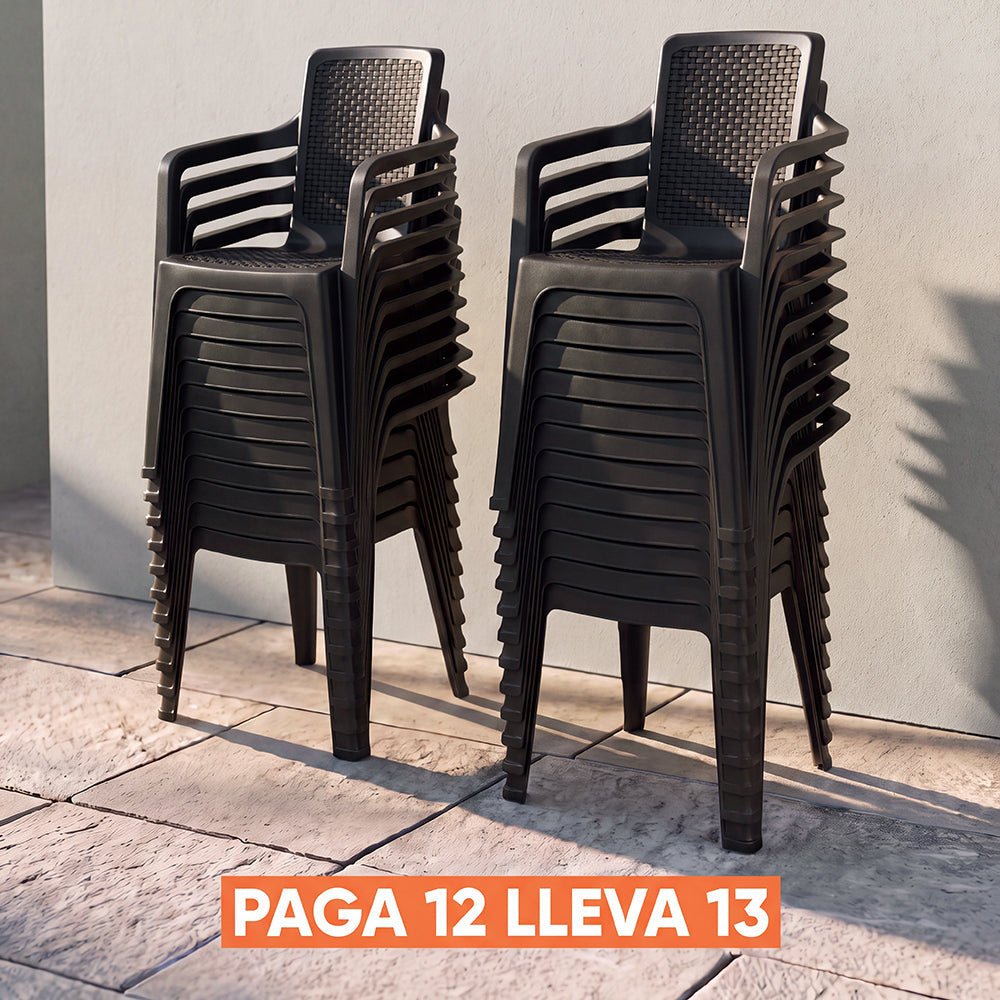 Silla Eterna con Brazos Paga 12 Lleva 13 Negro