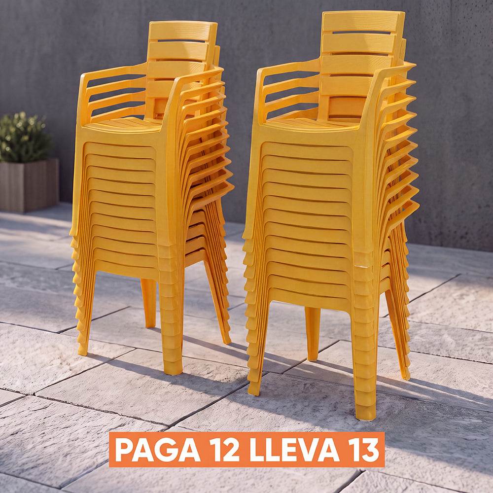 Silla Barú Trendy con Brazos Paga 12 Lleva 13 Aamarillo Mostaza