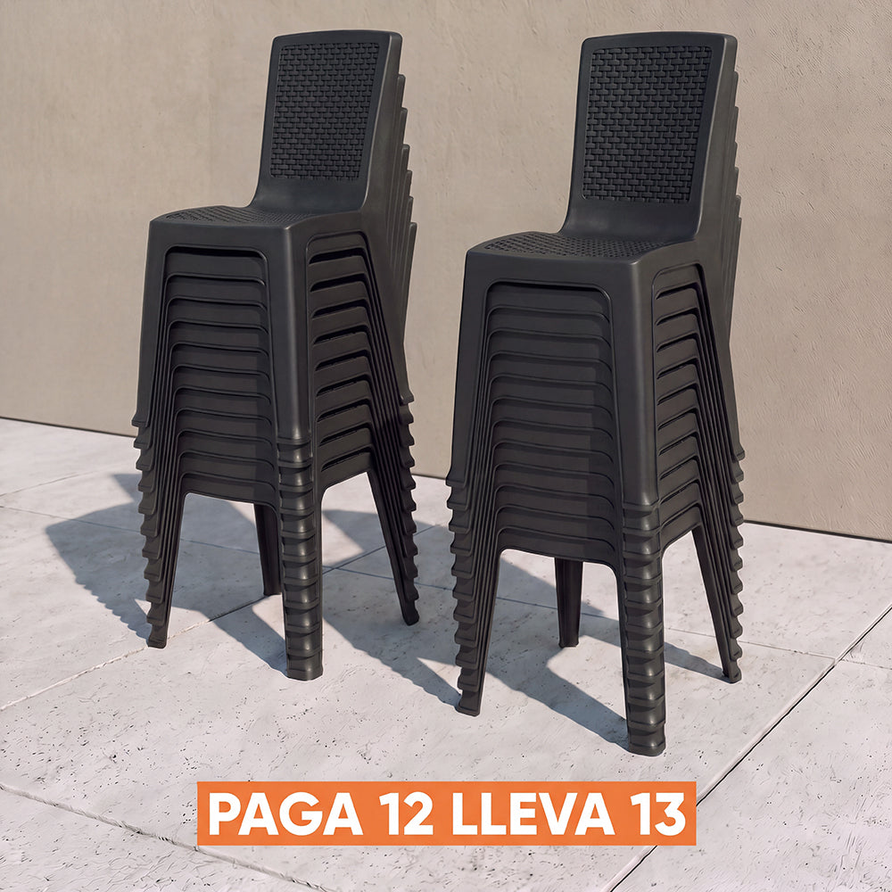 Silla Eterna sin Brazos Paga 12 Lleva 13 Negro