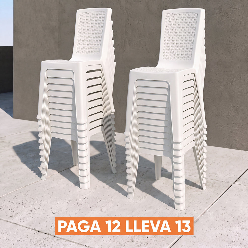 Silla Eterna sin Brazos Paga 12 Lleva 13 Blanco Arena