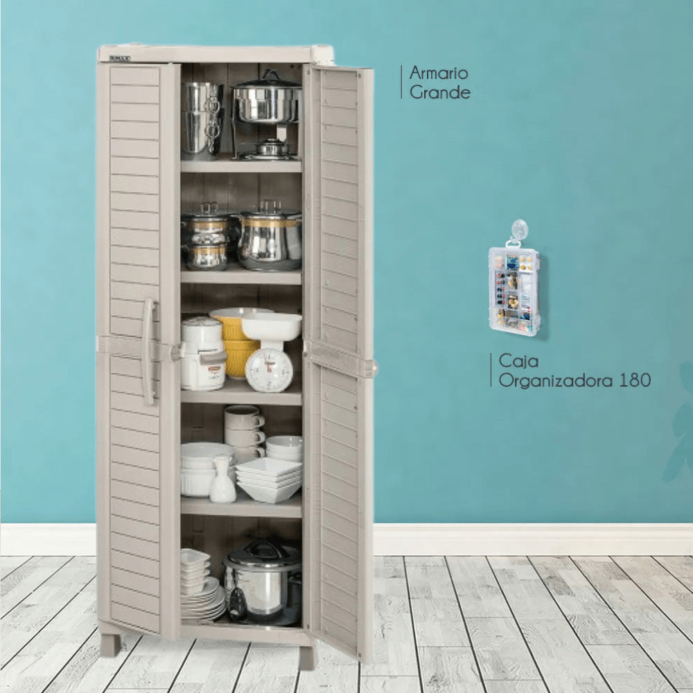 Armario Grande Barú + Caja Organizadora 180mm Taupe