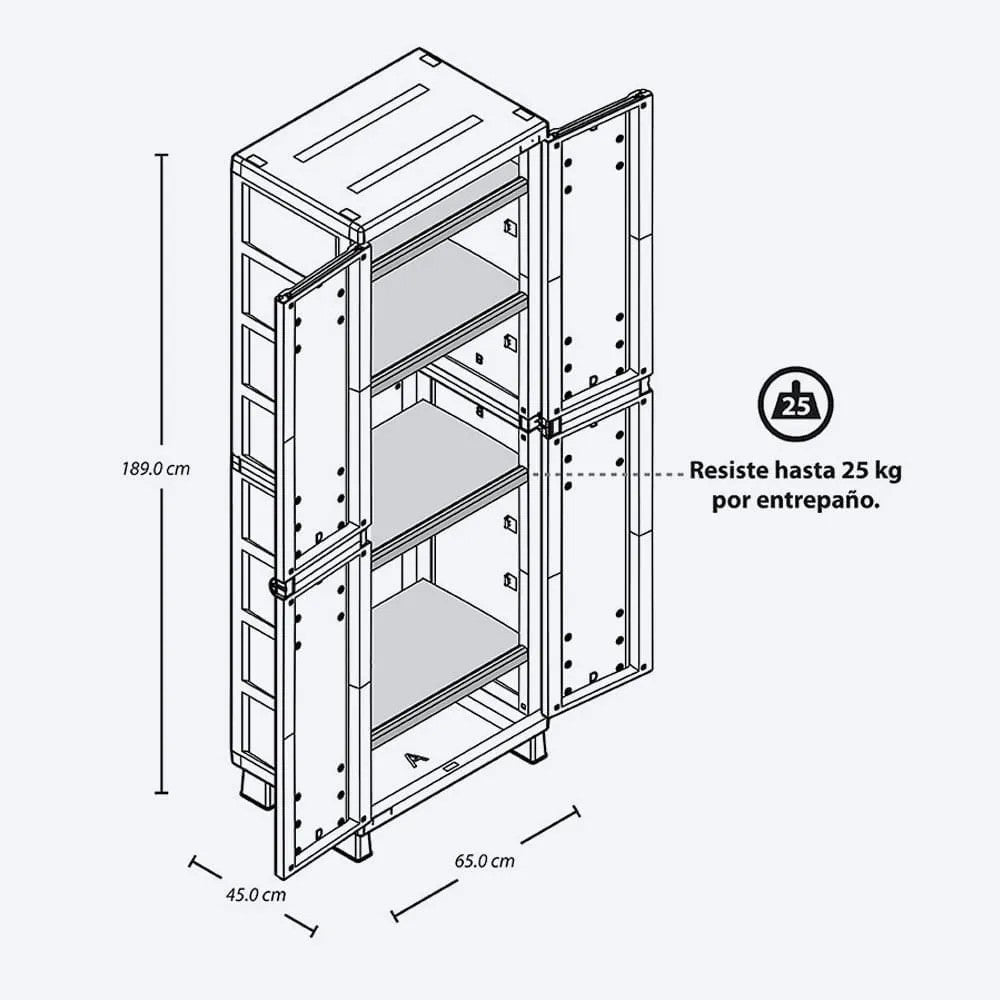 Armario Grande Barú + Caja Organizadora 180mm Taupe