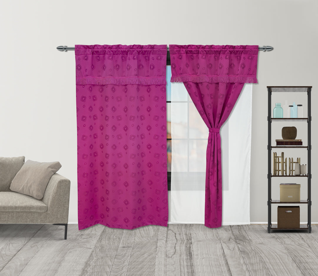 Cortina Fleco Grueso Fucsia 2,60 X 2,20 Aprox.