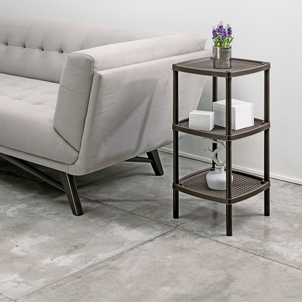 Mesa Multiusos Cuadrada de 3 Niveles Mocca