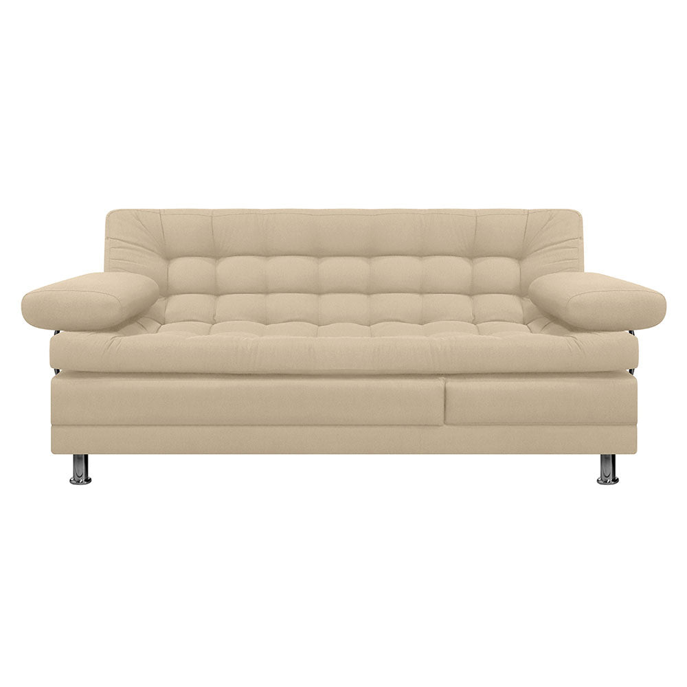 Sofa Cama Multifuncional Euro Con Brazos Antifluido, Color Beige