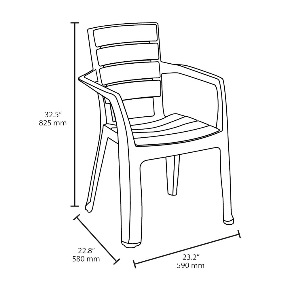 Silla Barú con Brazos Taupe
