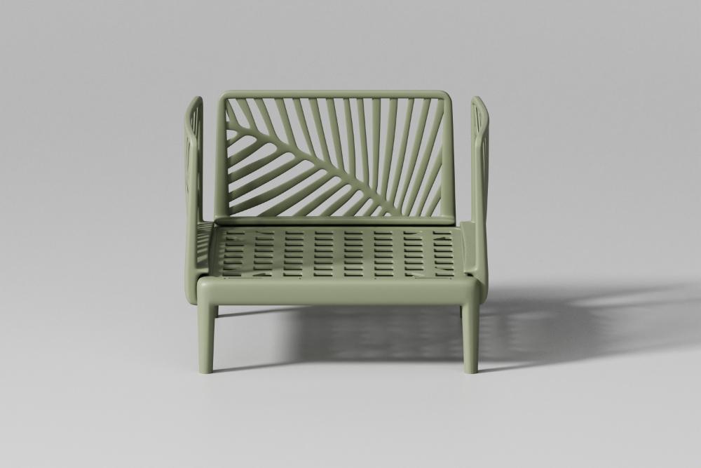 Sala de Exterior Astratto, Verde Olivo