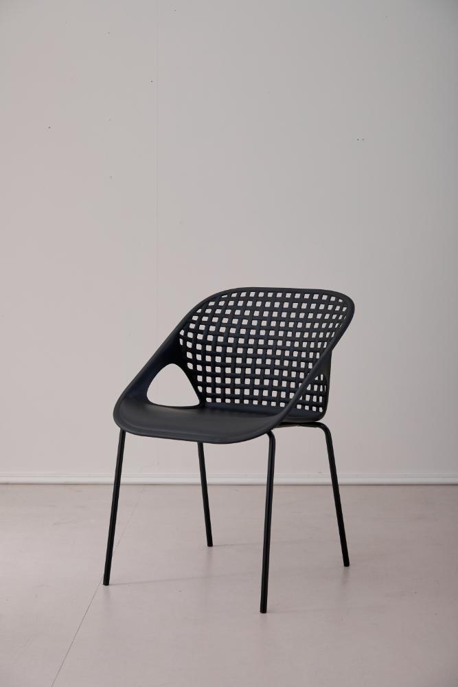 Silla Senit con Brazos, Color Negro, Con espaldar y diseño Moderno X4
