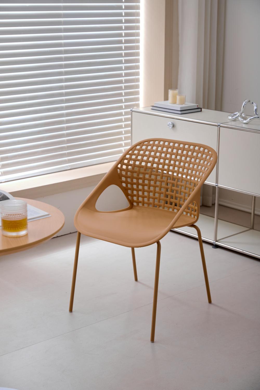 Set de 2 Sillas Senit con Brazos, Color Naranja, con Espaldar y Diseño Moderno