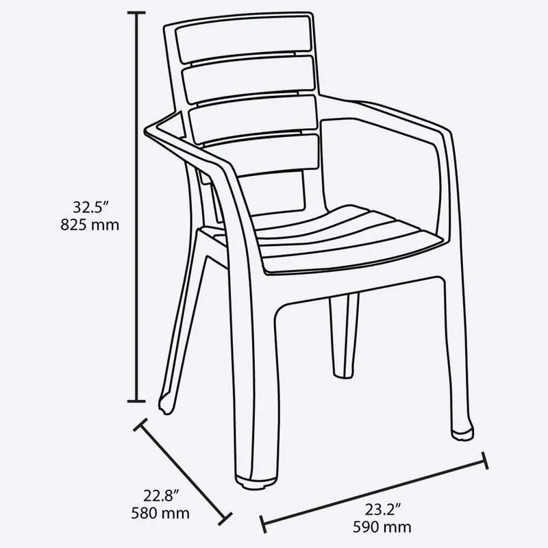 Silla Barú con Brazos Mocca