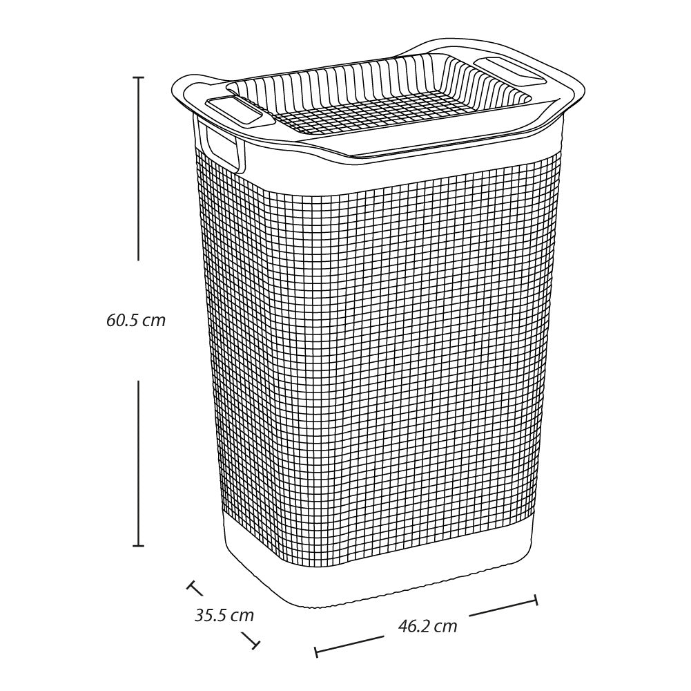 Cesta Para Ropa Linum Con Tejido Premium Gris Hielo
